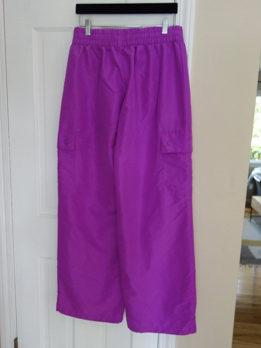 ADIDAS Purpleish/Fuchsia Athletic Cargo Windbreaker Wide-Leg Pants – Med? - Picture 5 of 9